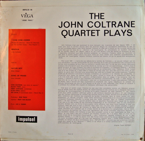 The John Coltrane Quartet - The John Coltrane Quartet Plays | Impulse! (IMP 85 GP) - 2 The John Coltrane Quartet - The John Coltrane Quartet Plays | Impulse! (IMP 85 GP) - 2