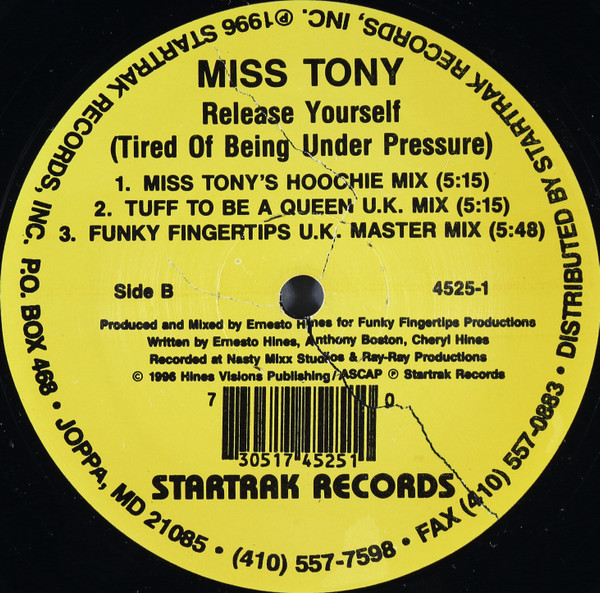 Miss Tony - Release Yourself (Tired Of Being Under Pressure) | Startrak Records (4525-1) - main