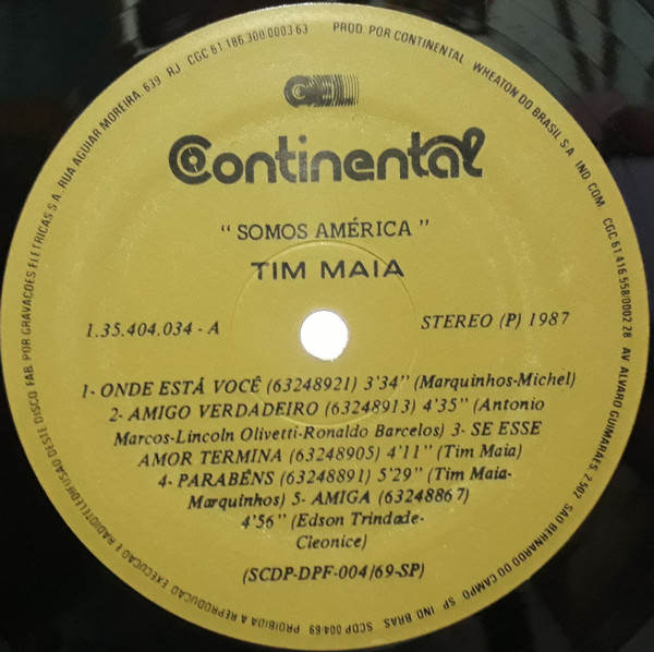 Tim Maia - Somos América | Gel Continental (1.35.404.034) - 3