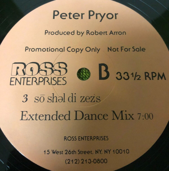 Peter Pryor - Sō Shəl Di Zezs | Ross Enterprises (none) - 2