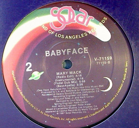 Babyface - Mary Mack | Solar (V-71159) - 2