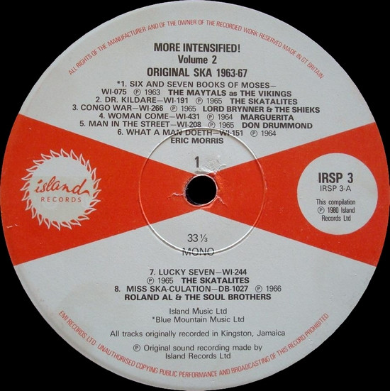 Various - More Intensified! Original Ska 1963-67 Vol. 2 | Island Records (IRSP 3) - 3 Various - More Intensified! Original Ska 1963-67 Vol. 2 | Island Records (IRSP 3) - 3