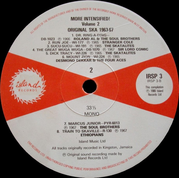 Various - More Intensified! Original Ska 1963-67 Vol. 2 | Island Records (IRSP 3) - 4 Various - More Intensified! Original Ska 1963-67 Vol. 2 | Island Records (IRSP 3) - 4