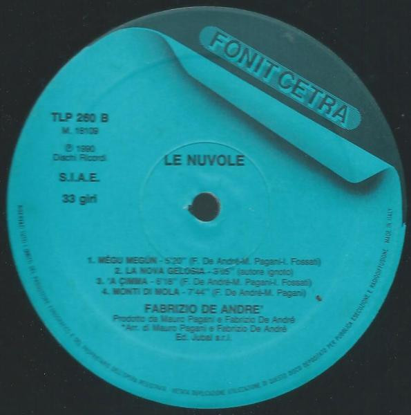 Fabrizio De André - Le Nuvole | Fonit Cetra (TLP 260) - 3 Fabrizio De André - Le Nuvole | Fonit Cetra (TLP 260) - 3