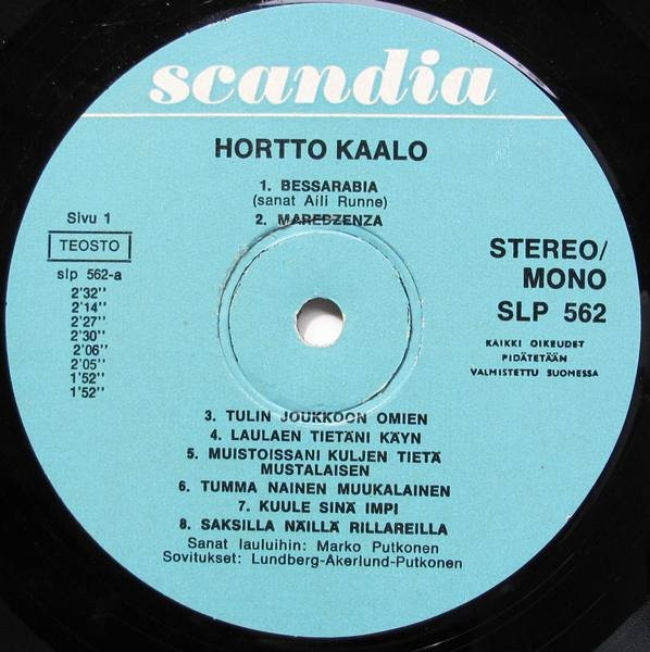Hortto Kaalo - Hortto Kaalo | Scandia (SLP 562) - 3 Hortto Kaalo - Hortto Kaalo | Scandia (SLP 562) - 3