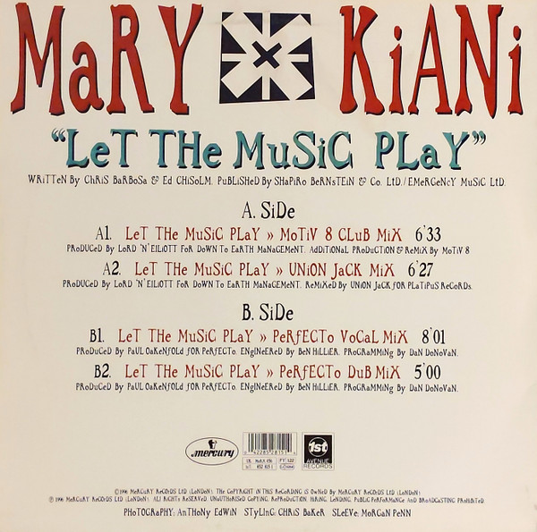 Mary Kiani - Let The Music Play | 1st Avenue Records (MeRX 456) - 2 Mary Kiani - Let The Music Play | 1st Avenue Records (MeRX 456) - 2