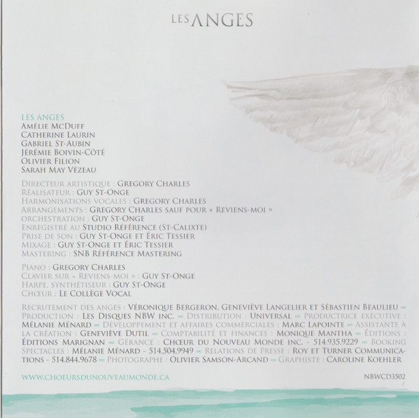 Les Anges Avec Gregory Charles - Les Anges | Disques NBW (NBWCD3502) - 2 Les Anges Avec Gregory Charles - Les Anges | Disques NBW (NBWCD3502) - 2