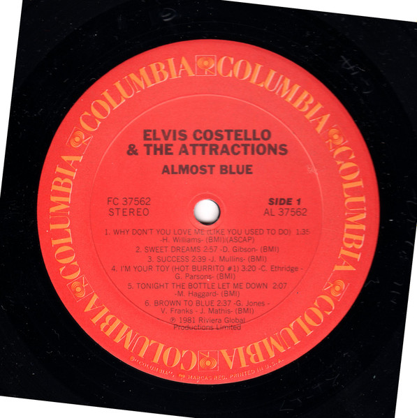 Elvis Costello & The Attractions - Almost Blue | Columbia (FC 37562) - 4 Elvis Costello & The Attractions - Almost Blue | Columbia (FC 37562) - 4