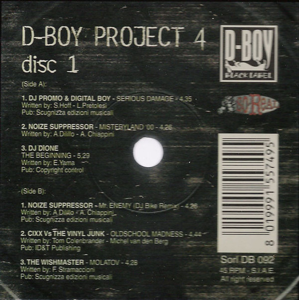 Various - D-Boy Project 4 - 2001% Hardcore | D-Boy Black Label (Sorl-DB 092) - 2 Various - D-Boy Project 4 - 2001% Hardcore | D-Boy Black Label (Sorl-DB 092) - 2