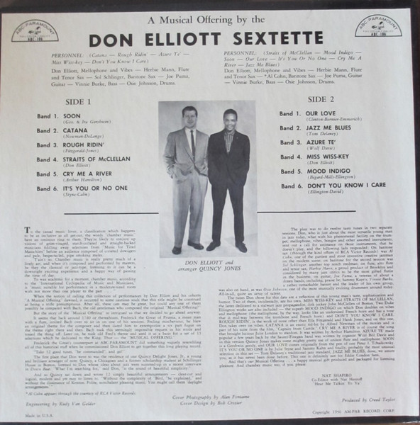 Don Elliott Sextet - A Musical Offering | Sparton (ABC106) - 2