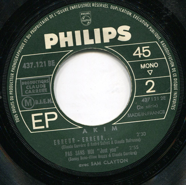 Akim & Sheila - Devant Le Juke Box | Philips (437 121 BE) - 4