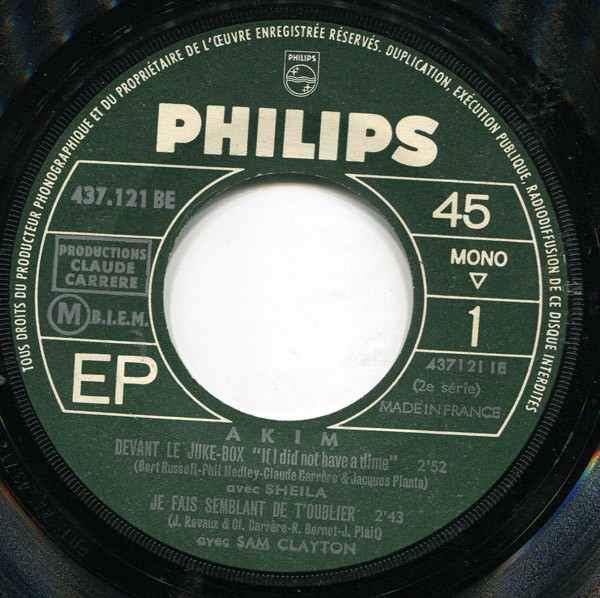 Akim & Sheila - Devant Le Juke Box | Philips (437 121 BE) - 3