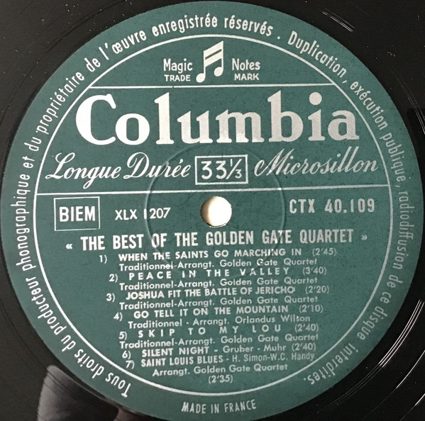 The Golden Gate Quartet - The Best Of The Golden Gate Quartet | Columbia (CTX 40 109) - 3 The Golden Gate Quartet - The Best Of The Golden Gate Quartet | Columbia (CTX 40 109) - 3