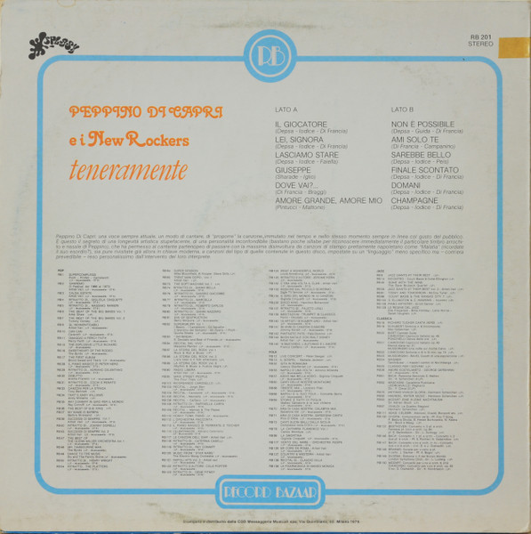Peppino Di Capri - Teneramente | Record Bazaar (RB 201) - 2 Peppino Di Capri - Teneramente | Record Bazaar (RB 201) - 2