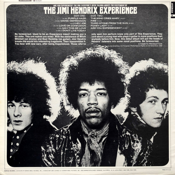 The Jimi Hendrix Experience - Are You Experienced? | Reprise Records (RS-6261) - 2 The Jimi Hendrix Experience - Are You Experienced? | Reprise Records (RS-6261) - 2