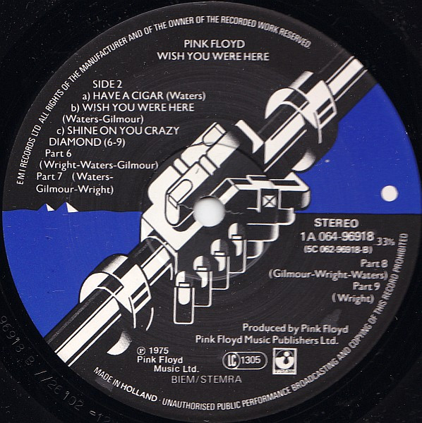 Pink Floyd - Wish You Were Here | Harvest (1A 062-96918) - 4