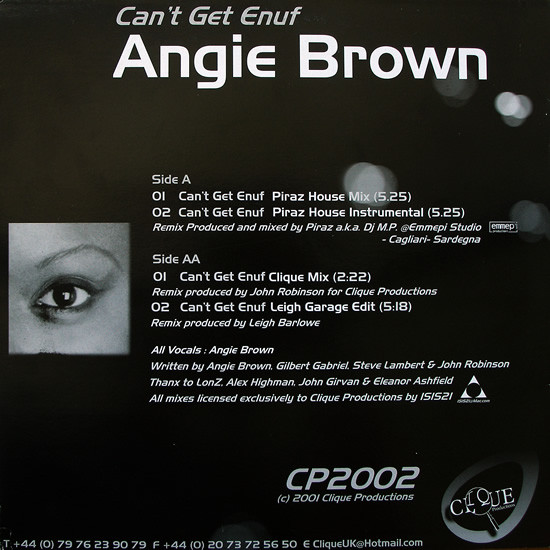 Angie Brown - Can't Get Enuf | Clique Productions (CP 2002) - 2