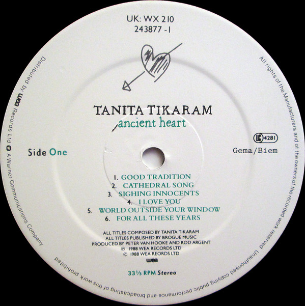 Tanita Tikaram - Ancient Heart | WEA (WX 210) - 3 Tanita Tikaram - Ancient Heart | WEA (WX 210) - 3