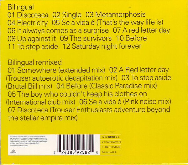 Pet Shop Boys - Bilingual | Parlophone (7243 8 59258 2 5) - 2