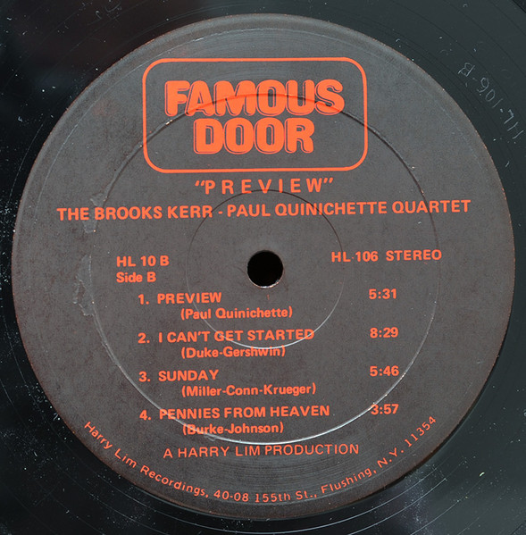 Brooks Kerr - Paul Quinichette Quartet - Prevue | Famous Door (HL-106) - 4 Brooks Kerr - Paul Quinichette Quartet - Prevue | Famous Door (HL-106) - 4