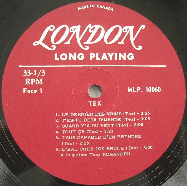 Tex Lecor - Le Dernier Des Vrais... [Vinyl] | London Records (MLP. 10060) - 3