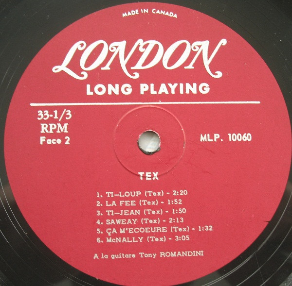 Tex Lecor - Le Dernier Des Vrais... [Vinyl] | London Records (MLP. 10060) - 4