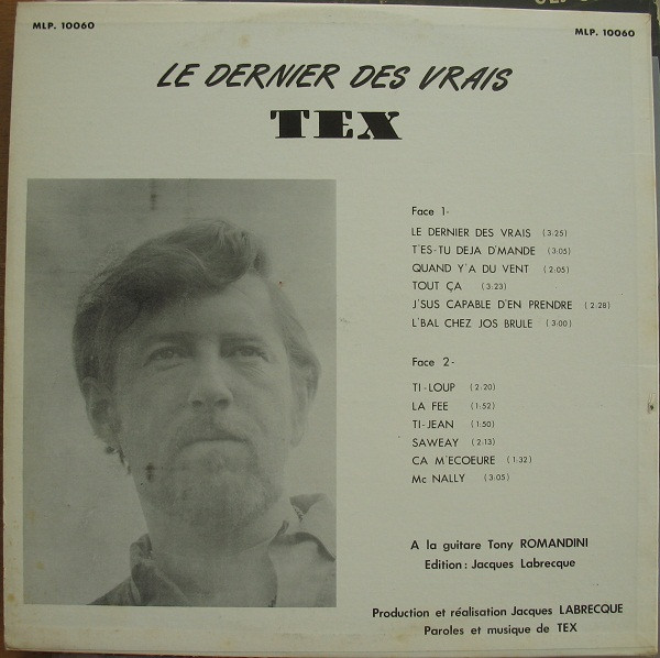 Tex Lecor - Le Dernier Des Vrais... [Vinyl] | London Records (MLP. 10060) - 2