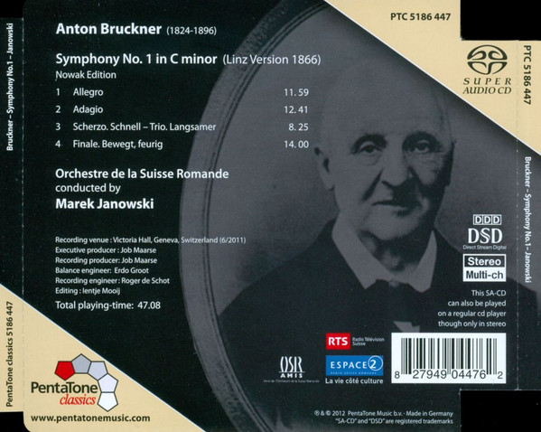 Anton Bruckner - L'Orchestre De La Suisse Romande , Marek Janowski - Symphony No. 1 In C Minor | PentaTone classics (PTC 5186 447) - 2 Anton Bruckner - L'Orchestre De La Suisse Romande , Marek Janowski - Symphony No. 1 In C Minor | PentaTone classics (PTC 5186 447) - 2
