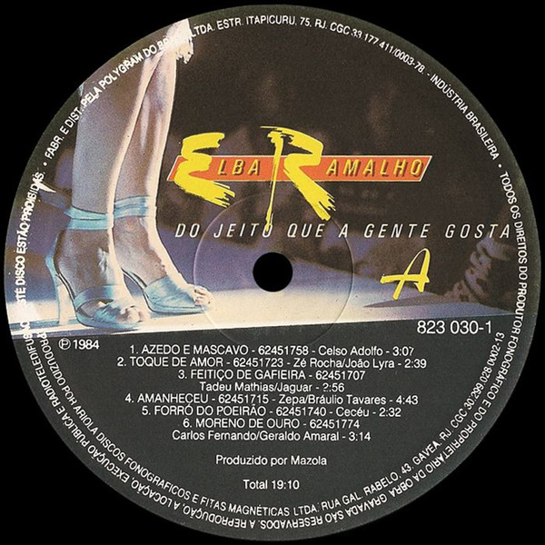 Elba Ramalho - Do Jeito Que A Gente Gosta | Barclay (823 030-1) - 3