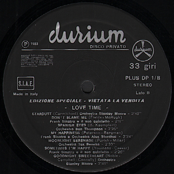 Frank Sinatra - Lovetime - Visconti Di Modrone (Frank Sinatra E Le Più Famose Orchestre Del Mondo Eseguono I Più Noti Temi D'Amore) | Durium (PLUS DP 1) - 4
