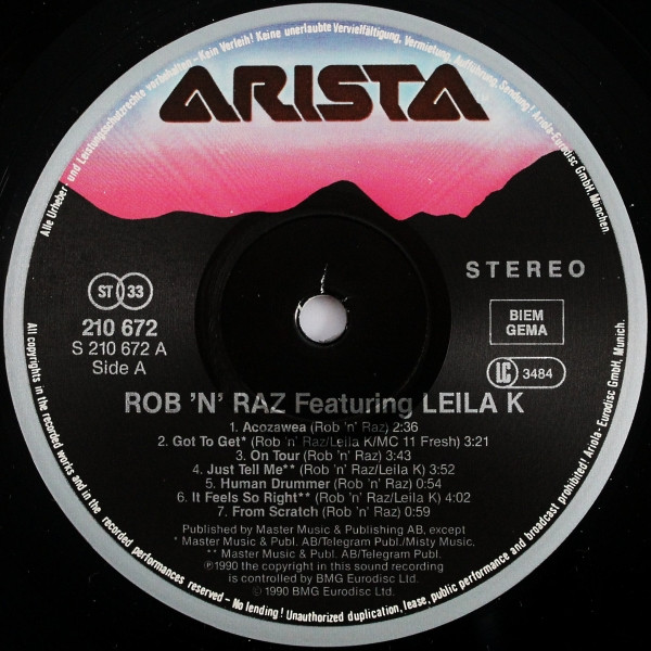 Rob 'N' Raz Feat. Leila K - Rob 'N' Raz Featuring Leila K | Arista (210 672) - 2