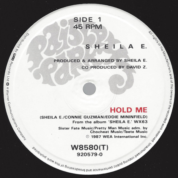 Sheila E. - Hold Me | Paisley Park (920 579-0) - 3