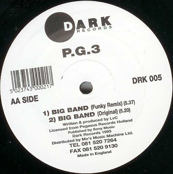 P.G.3 - Ovation / Big Band | Dark Records (DRK 005) - 2 P.G.3 - Ovation / Big Band | Dark Records (DRK 005) - 2