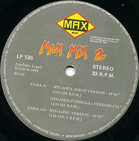 Mike Platinas & Javier Ussia - Max Mix 2 (El Segundo Megamix Español) | Max Music (LP 135) - 4