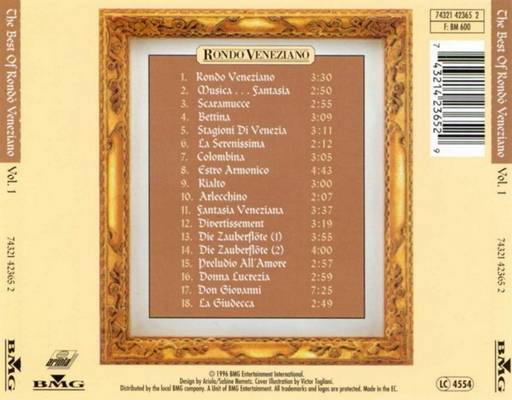 Rondò Veneziano - The Best Of Rondò Veneziano Vol. 1 | BMG (74321 42365 2) Rondò Veneziano - The Best Of Rondò Veneziano Vol. 1 | BMG (74321 42365 2)