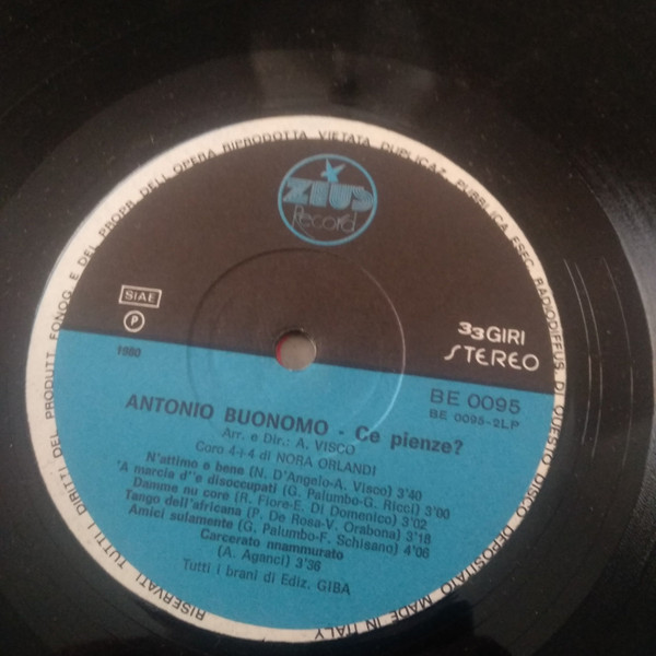 Antonio Buonomo - Ce Pienze | Zeus Record (BE 0095) - 4