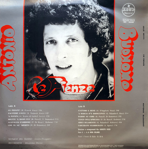 Antonio Buonomo - Ce Pienze | Zeus Record (BE 0095) - 2