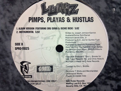 Luniz - Playa Hata / Pimps, Playas & Hustlas | Noo Trybe Records (SPRO-11025) - 2 Luniz - Playa Hata / Pimps, Playas & Hustlas | Noo Trybe Records (SPRO-11025) - 2