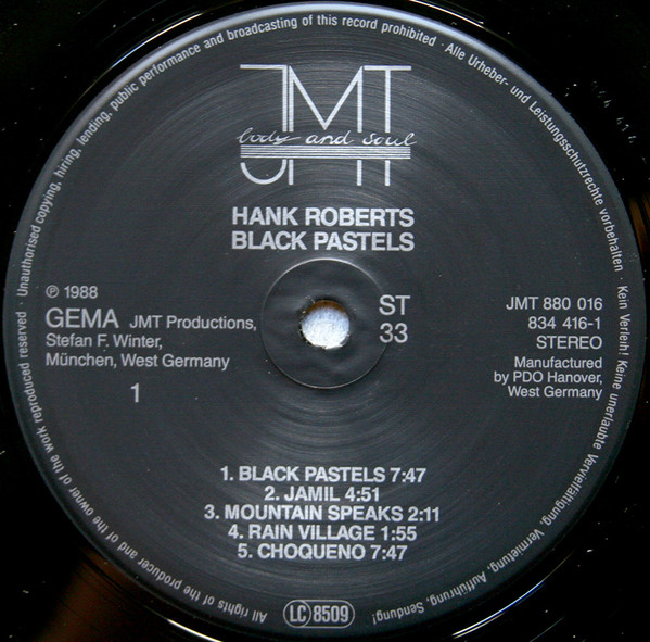 Hank Roberts - Black Pastels | JMT (834 416-1) - 3