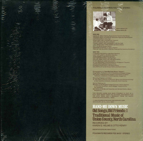 Various - Hand-Me-Down Music: Old Songs, Old Friends: 1 | Folkways Records (FES 34151) - 2