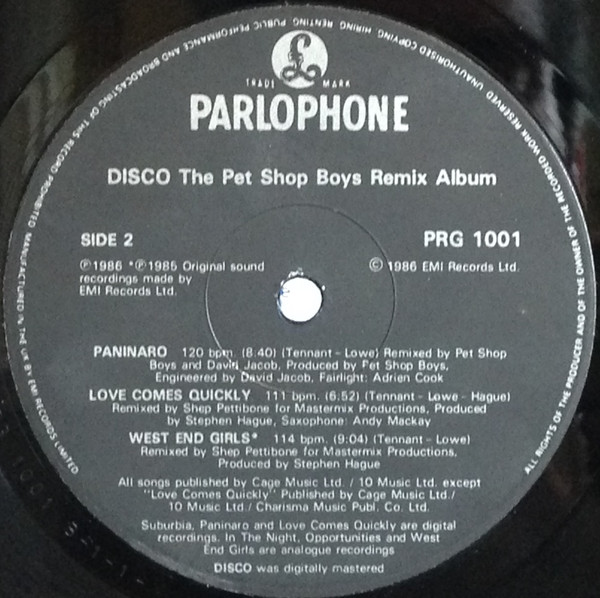 Pet Shop Boys - Disco | Parlophone (PRG 1001) - 2 Pet Shop Boys - Disco | Parlophone (PRG 1001) - 2