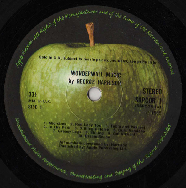 George Harrison - Wonderwall Music | Apple Records (SAPCOR 1) - 3 George Harrison - Wonderwall Music | Apple Records (SAPCOR 1) - 3