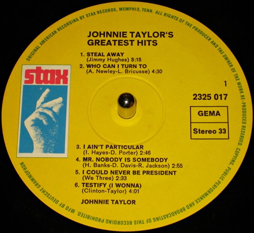 Johnnie Taylor - Johnnie Taylor's Greatest Hits | Stax (2325 017) - main