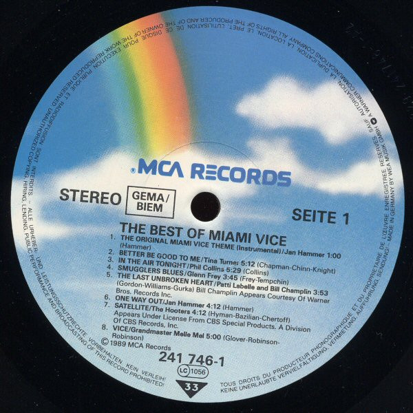 Various - The Best Of Miami Vice | MCA Records (241 746-1) - 3 Various - The Best Of Miami Vice | MCA Records (241 746-1) - 3