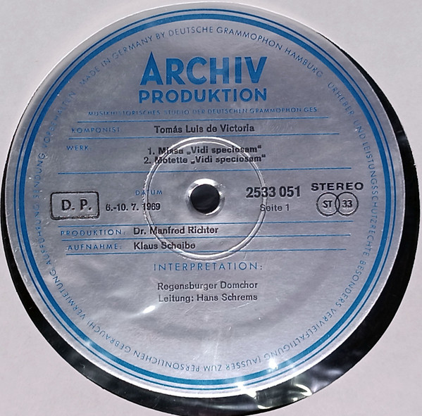 Tomás Luis De Victoria - Regensburger Domchor , Hans Schrems - Geistliche Chorwerke • Sacred Choral Music • Œuvres Religieuses Pour Chœur | Archiv Produktion (2533 051) - 3 Tomás Luis De Victoria - Regensburger Domchor , Hans Schrems - Geistliche Chorwerke • Sacred Choral Music • Œuvres Religieuses Pour Chœur | Archiv Produktion (2533 051) - 3