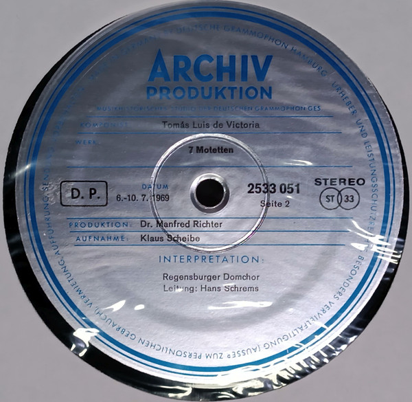 Tomás Luis De Victoria - Regensburger Domchor , Hans Schrems - Geistliche Chorwerke • Sacred Choral Music • Œuvres Religieuses Pour Chœur | Archiv Produktion (2533 051) - 4 Tomás Luis De Victoria - Regensburger Domchor , Hans Schrems - Geistliche Chorwerke • Sacred Choral Music • Œuvres Religieuses Pour Chœur | Archiv Produktion (2533 051) - 4