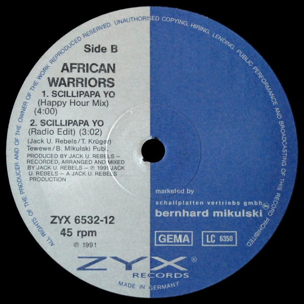 African Warriors - Scillipapa Yo | ZYX Records (ZYX 6532-12) - main African Warriors - Scillipapa Yo | ZYX Records (ZYX 6532-12) - main