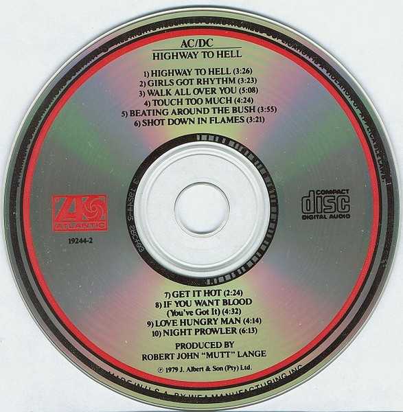 AC/DC - Highway To Hell CD | Atlantic (SD 19244-2) - 3