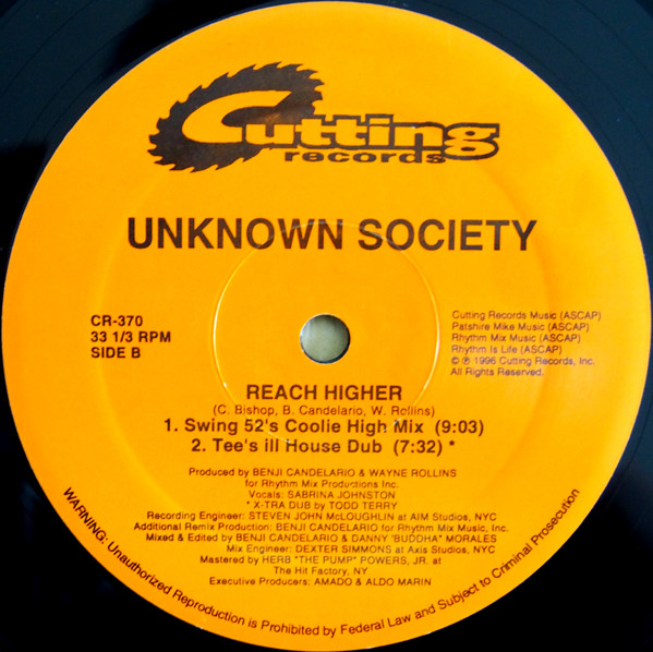 Unknown Society - Reach Higher | Cutting Records (CR-370) - 2