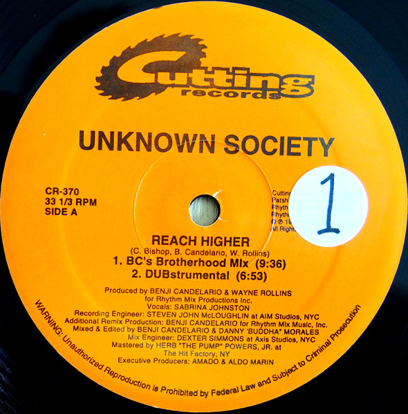 Unknown Society - Reach Higher | Cutting Records (CR-370) - 3